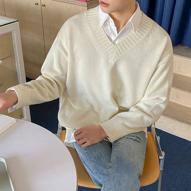 Pull Col V Homme